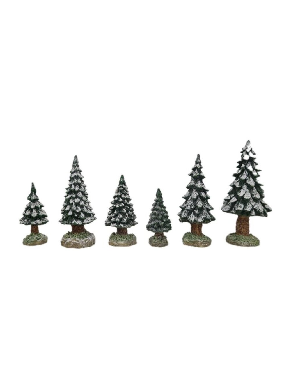 Department 56 Village Accessories Snowy Evergreen Trees Set of 6 Small 52612